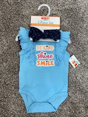 Monkey Bars Blue 3-Piece Baby Matching Set